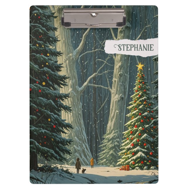 Solstice Spruce Personalised Christmas  Clipboard (Front)
