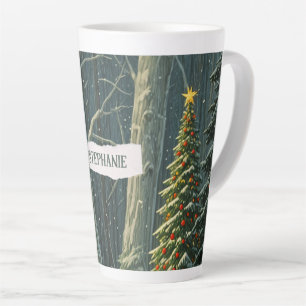 Solstice Spruce Personalised Christmas  Latte Mug