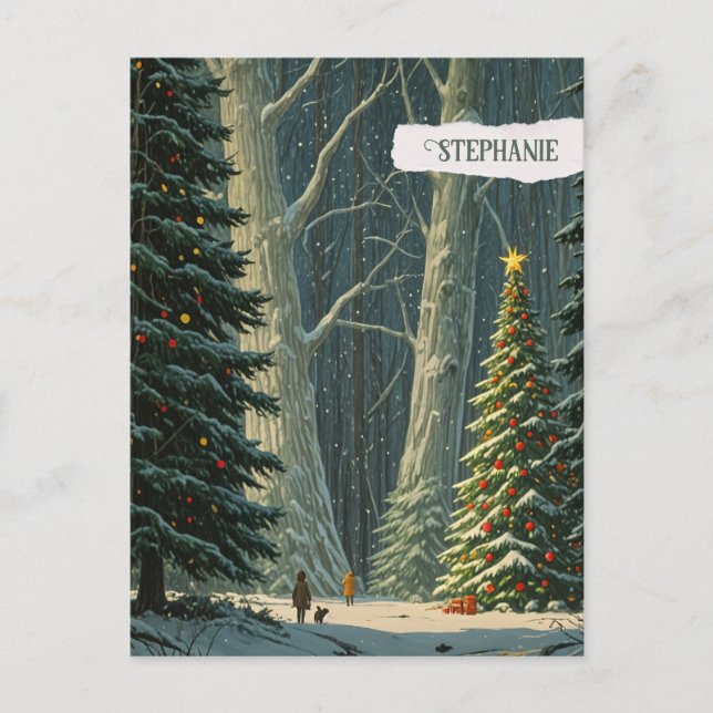 Solstice Spruce Personalised Christmas  Postcard (Front)