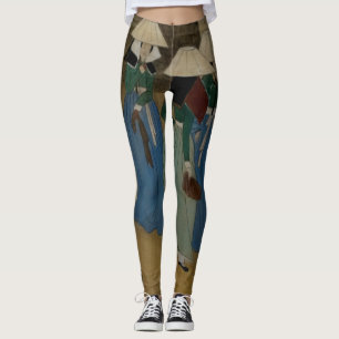 Soltly aged colours of ancient art in leggings