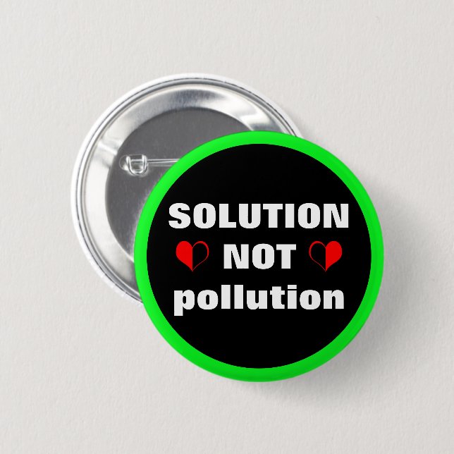 Solution NOT pollution & Hearth Extinct Rebellion 6 Cm Round Badge (Front & Back)