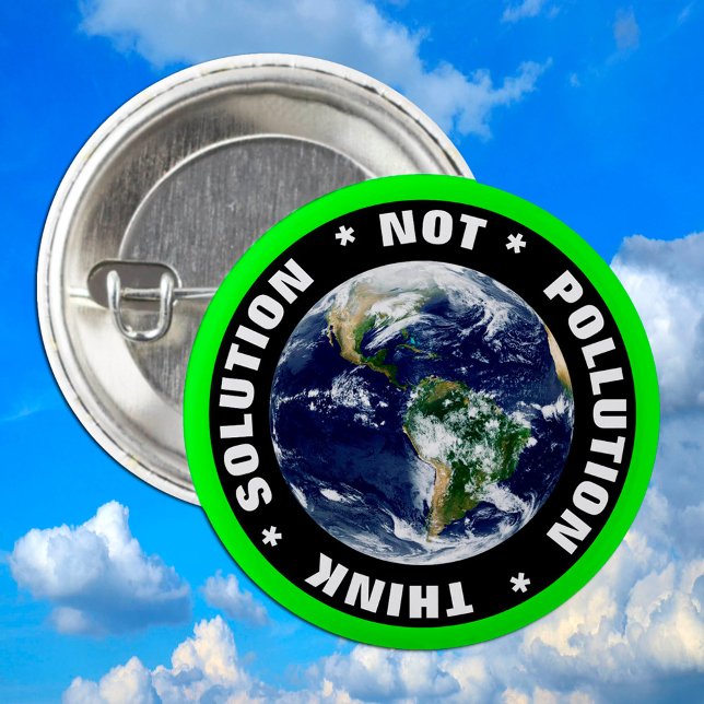 Solution NOT pollution 'THINK' Extinct Rebellion 3 Cm Round Badge (Creator Uploaded)