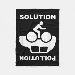 Solution Pollution Bicycle Bike Environmental Prot Fleece Blanket
