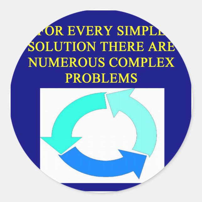 solutions and problems proverbs classic round sticker (Front)