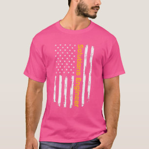 Solutions Engineer Proud Carrer Vintage American F T-Shirt