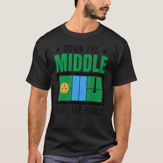 Solve The Riddle   Pickleball Player Paddle Graphi T-Shirt (Front)