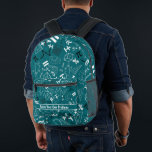 solve your own problems mathematics funnyturquoise printed backpack<br><div class="desc">solve your own problems cute and funny mathematics symbols signs and numbers turquoise  pattern for maths teacher and students as well as maths lovers.contact for custom work or designs.</div>