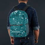 solve your own problems mathematics funnyturquoise printed backpack<br><div class="desc">solve your own problems cute and funny mathematics symbols signs and numbers turquoise  pattern for maths teacher and students as well as maths lovers.contact for custom work or designs.</div>