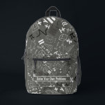 solve your own problems mathematics modern grey printed backpack<br><div class="desc">solve your own problems cute and funny mathematics symbols signs and numbers modern grey pattern for maths teacher and students as well as maths lovers.contact for custom work or designs.</div>