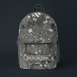 solve your own problems mathematics modern grey printed backpack<br><div class="desc">solve your own problems cute and funny mathematics symbols signs and numbers modern grey pattern for maths teacher and students as well as maths lovers.contact for custom work or designs.</div>