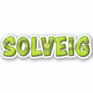 Solveig Name Kiwi Design Sticker