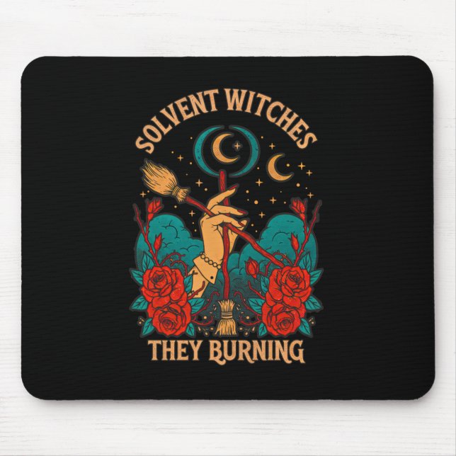 Solvent Witches Burning Sticker  Mouse Mat (Front)