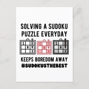 Solving a sudoku puzzle a everyday   postcard