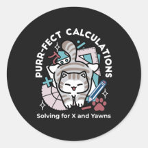 Solving for X and Yawns – Cute Tabby Cat Math Pun
