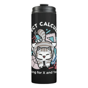 Solving for X and Yawns – Cute Tabby Cat Math Pun Thermal Tumbler