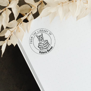 Somali Cat, Book From the Library Of   Rubber Stamp