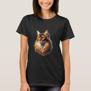 Somali Cat & Maine Coon Tee - Feline Art For Enthu