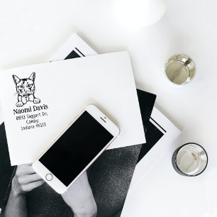 Somali Cat Return Address Pet  Rubber Stamp