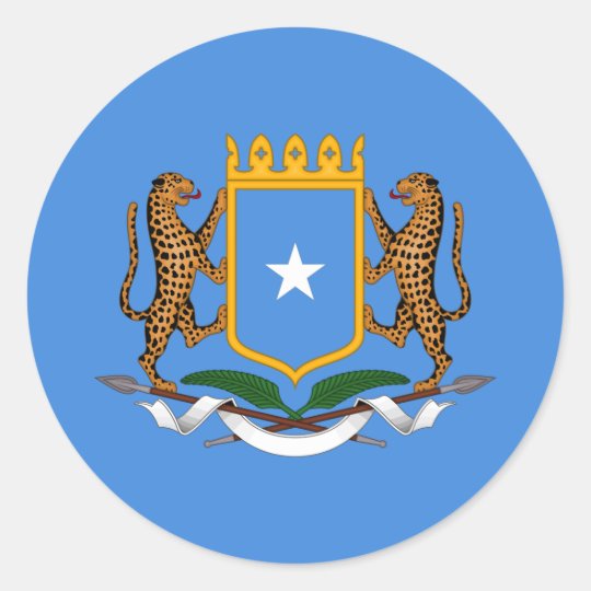 Somali Flag & Coat of Arms, Flag of Somalia Classic Round Sticker ...