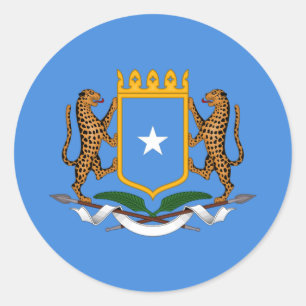 Somali Flag & Coat of Arms, Flag of Somalia Classic Round Sticker