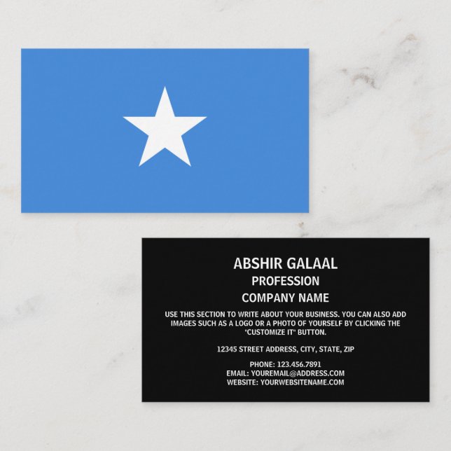 Somali Flag, Flag of Somalia Business Card (Front/Back)