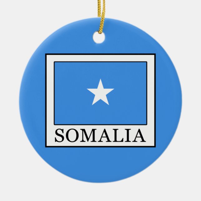 Somalia Ceramic Tree Decoration (Front)