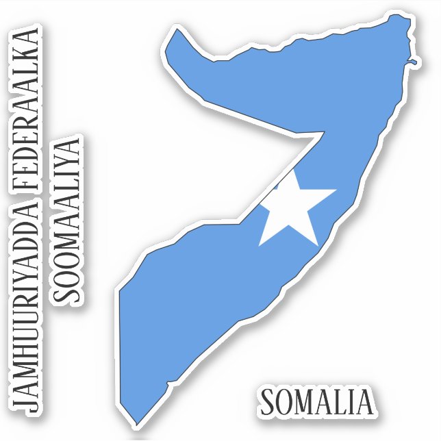 Somalia Flag Charming Patriotic Map (Front)