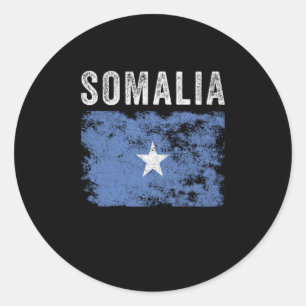 Somalia Flag Distressed - Somali Flag Classic Round Sticker