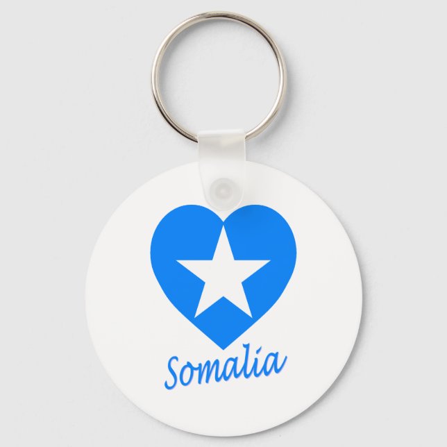 Somalia Flag Heart Key Ring (Front)