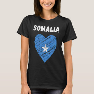 Somalia Flag Holiday Somalia Heart Somali Flag T-Shirt