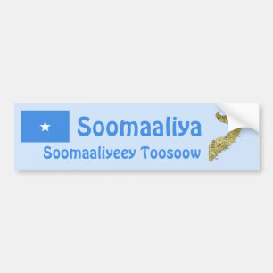Somalia Flag + Map Bumper Sticker