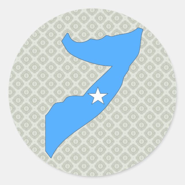Somalia Flag Map full size Classic Round Sticker (Front)