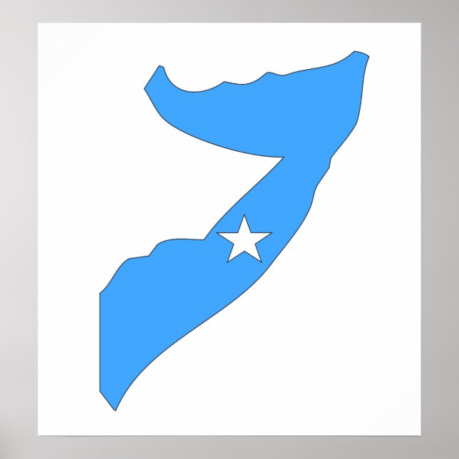 Somalia Flag Map full size Poster (Front)