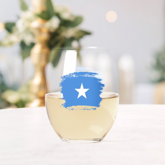 Somalia flag stemless wine glass (Insitu (Wedding))