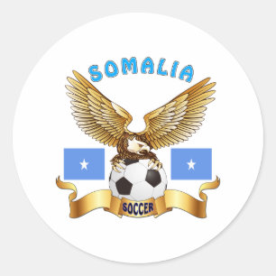 Somalia Football Designs Classic Round Sticker