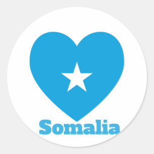 Somalia Heart Flag Classic Round Sticker