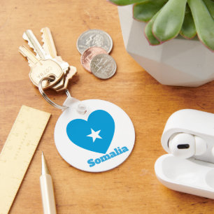 Somalia Heart Flag Key Ring