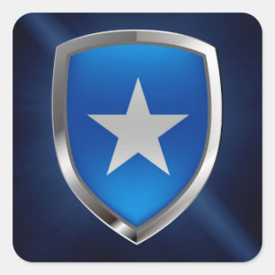 Somalia Metallic Emblem Square Sticker