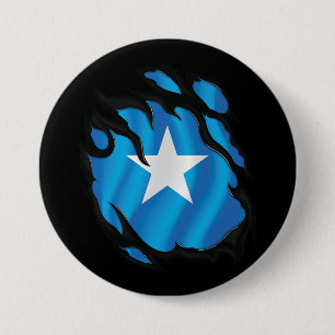 Somalia Ripped Flag 7.5 Cm Round Badge