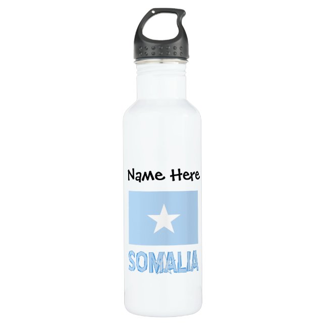 Somalia Somali Flag Black Personalisation  710 Ml Water Bottle (Front)