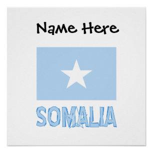 Somalia Somali Flag Black Personalisation Poster