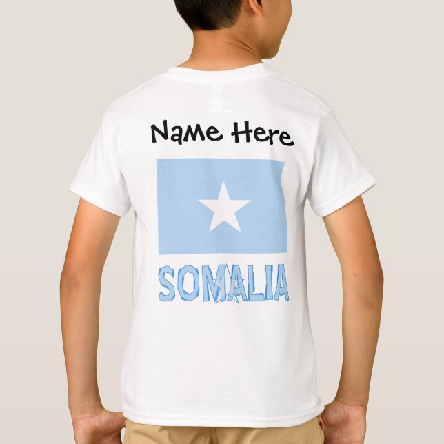 Somalia Somali Flag Black Personalisation  T-Shirt (Back)