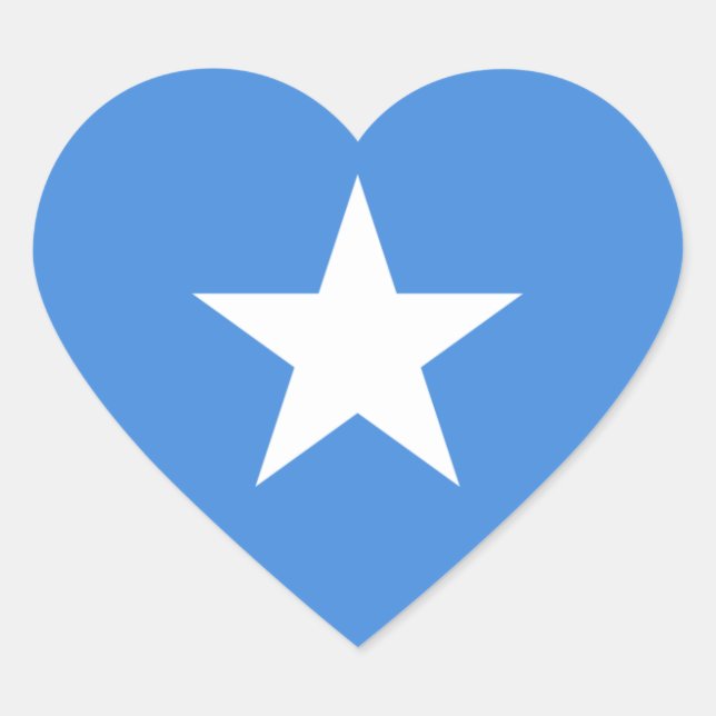 Somalia/Somali/Somalian Flag Heart Sticker (Front)