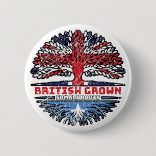 Somalia Somali Uk United Kingdom British Tree 6 Cm Round Badge