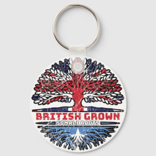 Somalia Somali Uk United Kingdom British Tree Key Ring