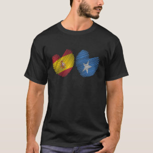 Somalia Spain Heart Spanish Flag Somali Flag Love T-Shirt