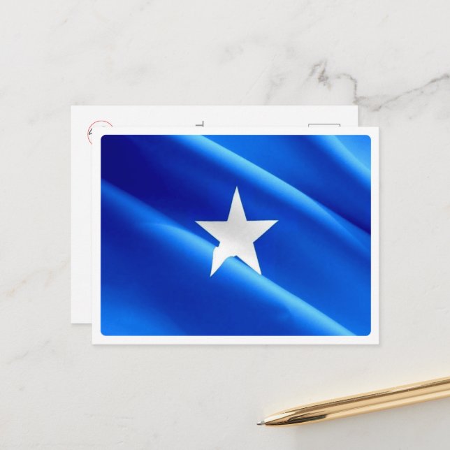 Somalia - Waving Flag - Postcard (Front/Back In Situ)