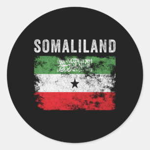 Somaliland Flag Distressed Somalilander Flag Classic Round Sticker