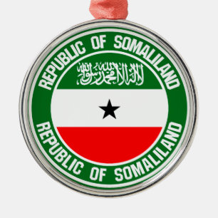 Somaliland Round Emblem Metal Tree Decoration
