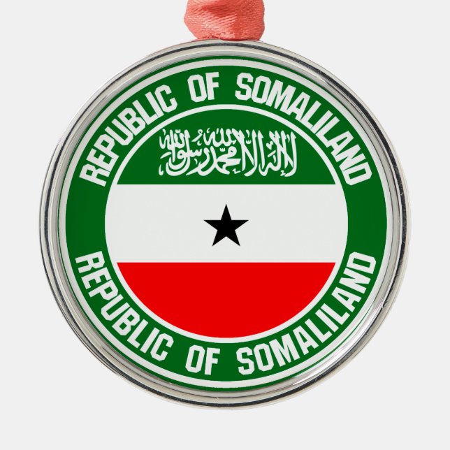 Somaliland Round Emblem Metal Tree Decoration (Front)